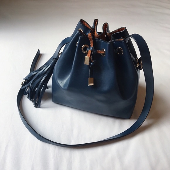Zara Handbags - Zara navy bucket bag